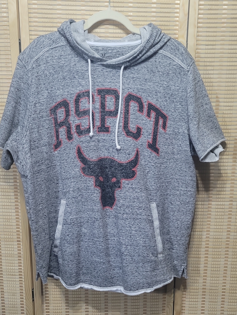 Under Armour RSPCT Short Sleeved Hoodie - Gray/Black/Red - XL